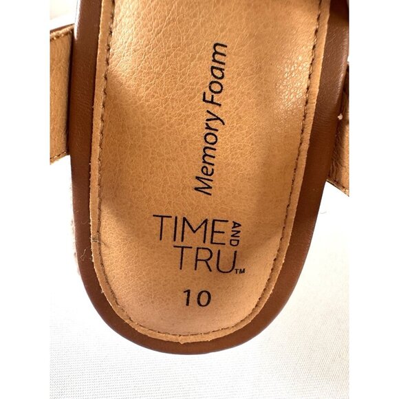 Y2K Brown Platform Sandals 10 Braided Strap Chunky Heel Boho Indie Coastal - Picture 8 of 15